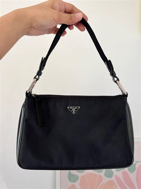 prada nylon baguette vintage|designer Prada baguette bag.